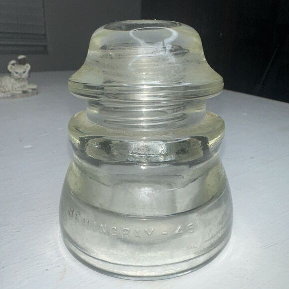Vintage Hemingray 45 Glass Power Pole Insulator Made in USA Clear - Picture 1 of 6